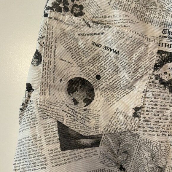 Reformation newspaper print mini denim skirt -- size M - Picture 3 of 3